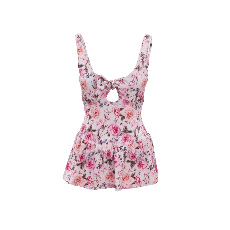 Lola Swim Dress in Ballerina Pink Floral XX Small