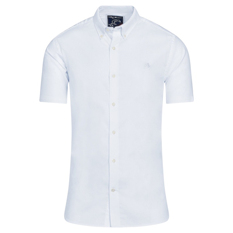 Raging Bull Oxford Short Sleeve Shirt White 3 X-Large