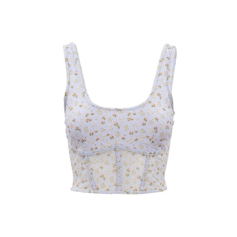 Serena Top in Blue Ditsy Floral XX Small