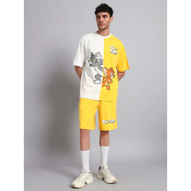 TOM & JERRY CO-ORD SET YELLOW OFF-WHITE MEN XS