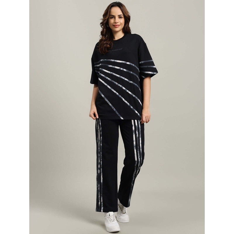 WOMEN’S FLICKER OVERSIZED CO-ORD SET BLACK XS