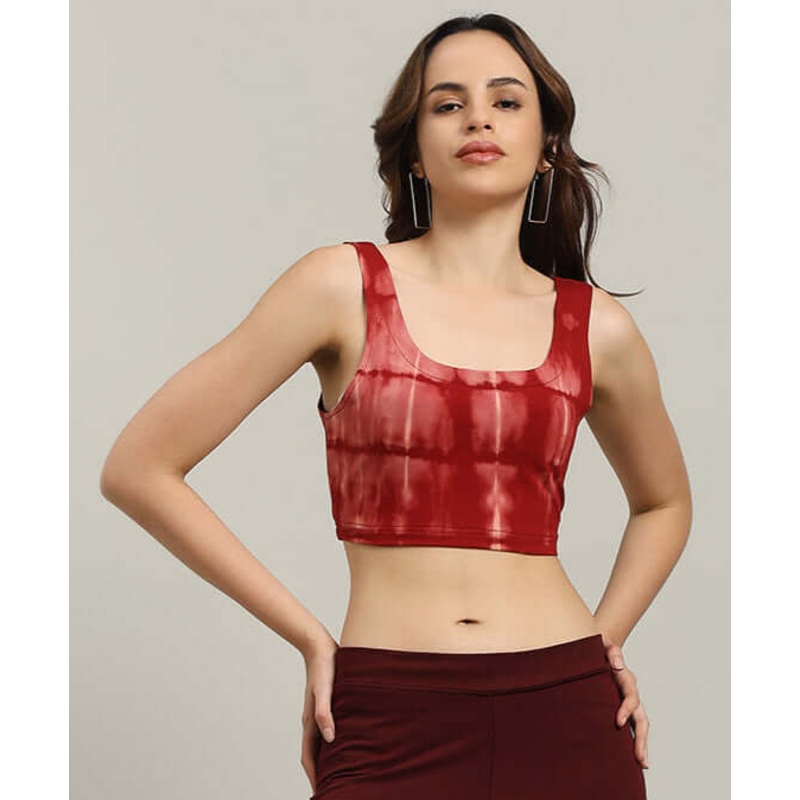 WOMEN’S MEMORIA TIE DYE CROP-TOP MAROON XS