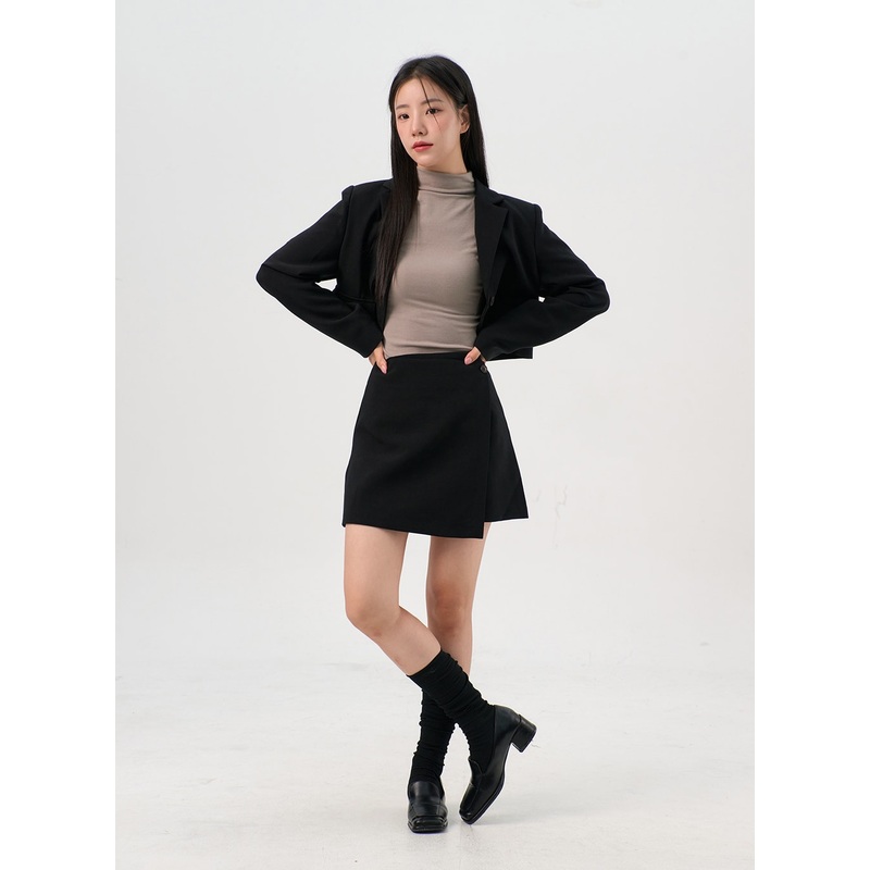 Wrap-Style Mini Skirt OG328 Beige S