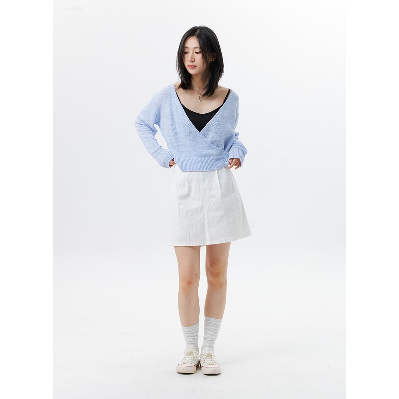 A-Line Basic Mini Skirt OL328 White S/M