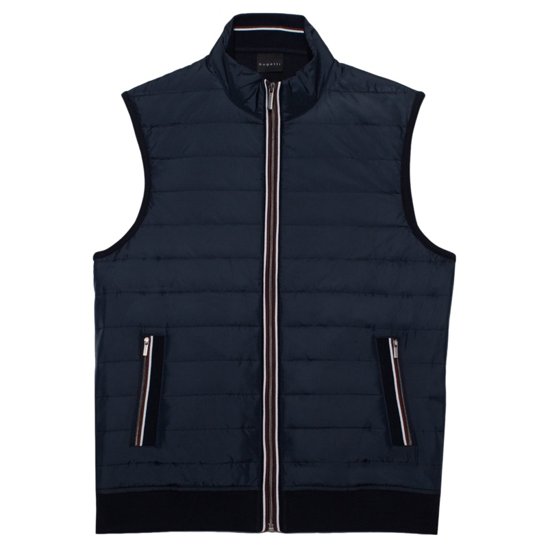 Bugatti Quilted Jersey Gilet Navy Small
