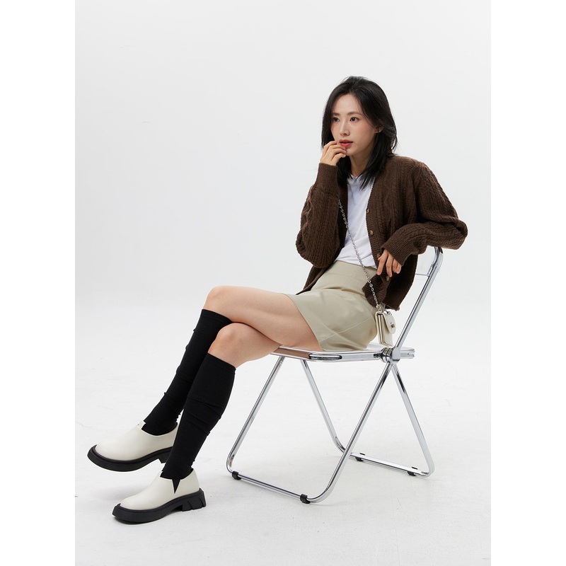 Faux Leather Loafers OG318 Light beige 225