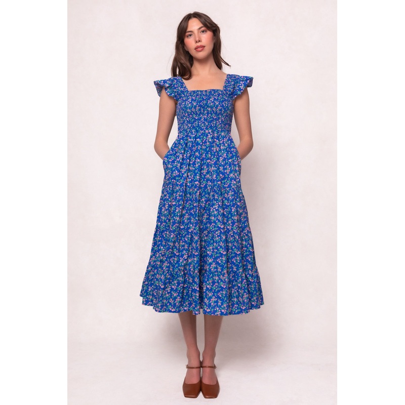Hailey Dress in Allie Blue Floral XX Small