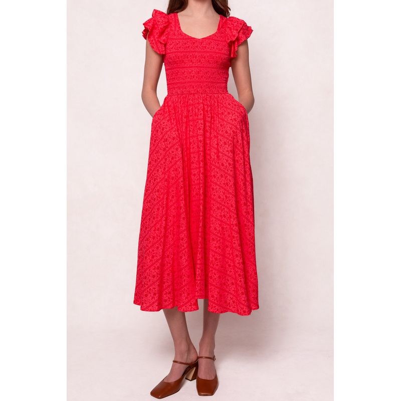 Hattie Dress in Crimson Pink XX Small