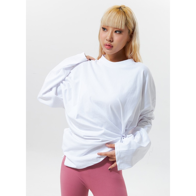 Loose-Fit Basic Long-Sleeve Tee IG320 White M/L