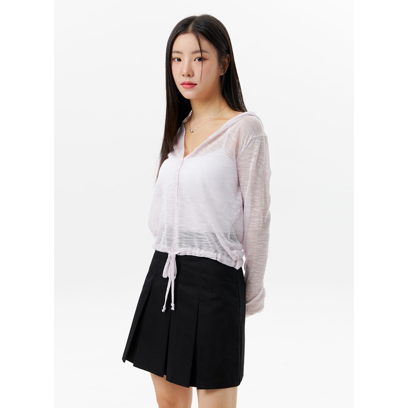 Mesh Button Hoodie OG303 Light beige S/M