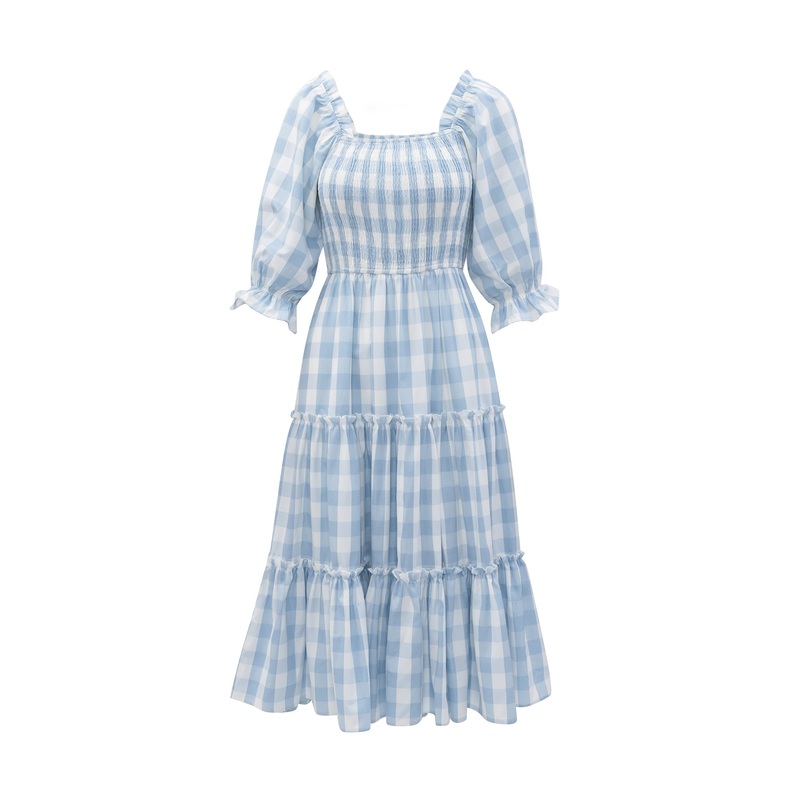 Mia Gingham Dress in Blue XX Small