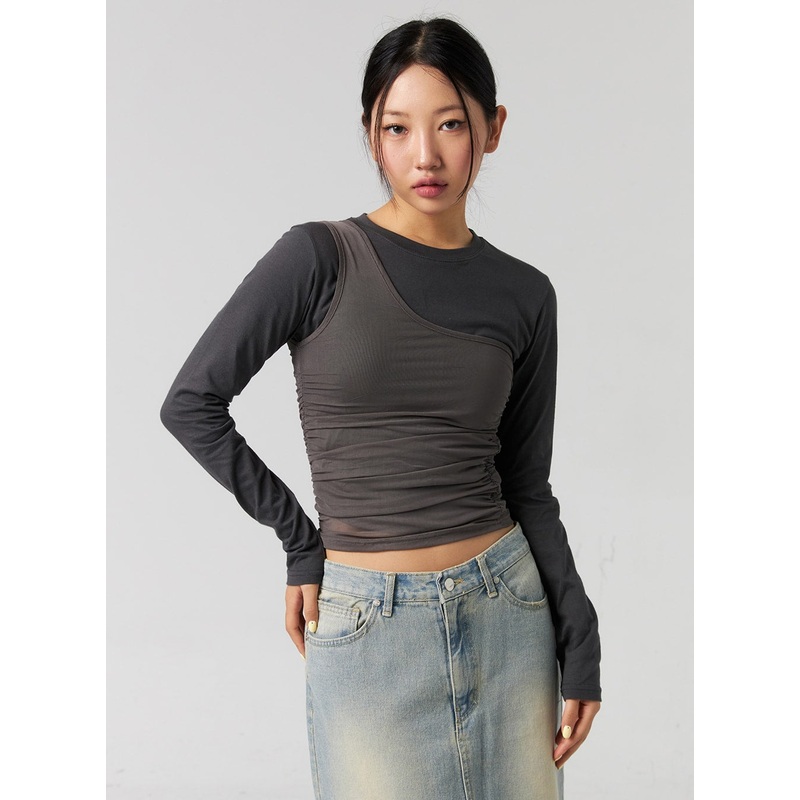 One-Shoulder Cami and Scarf Set CG327 White S/M