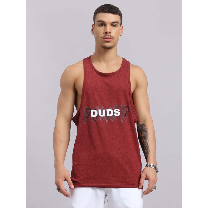 POTENTIAL PRINTED GYM T-SHIRT MAROON XS