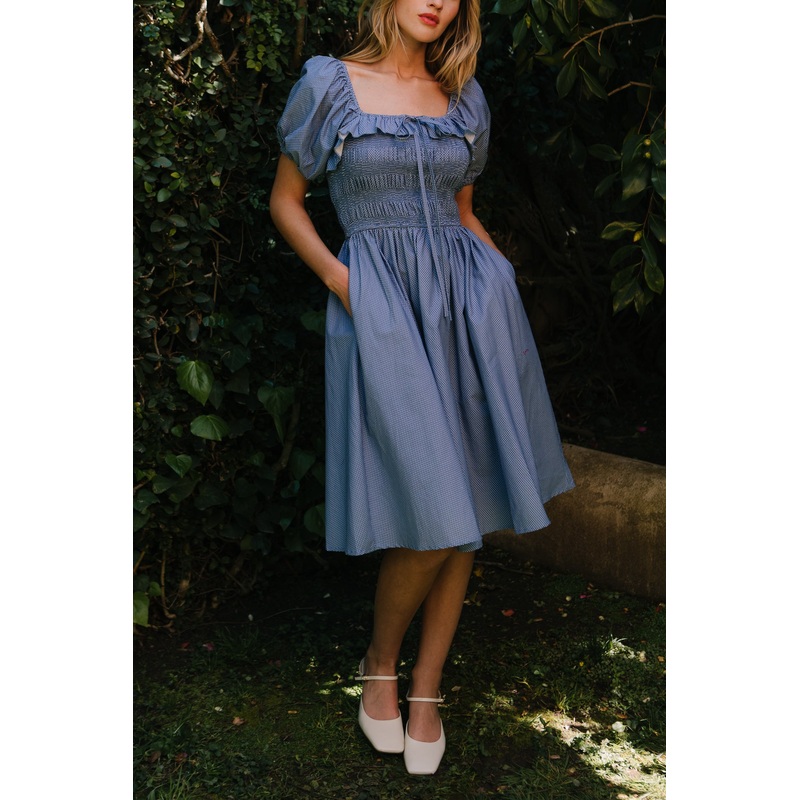 Rae Dress in Blue Polka Dot XX Small