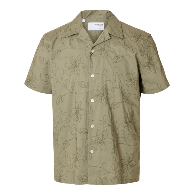 Selected Hyde AOE Short Sleeve Shirt Vetiver/Floral AOE Small
