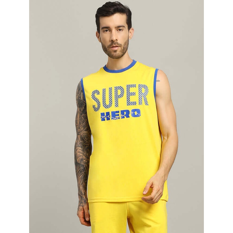 SUPER HERO OVER-SIZED T-SHIRT YELLOW XS