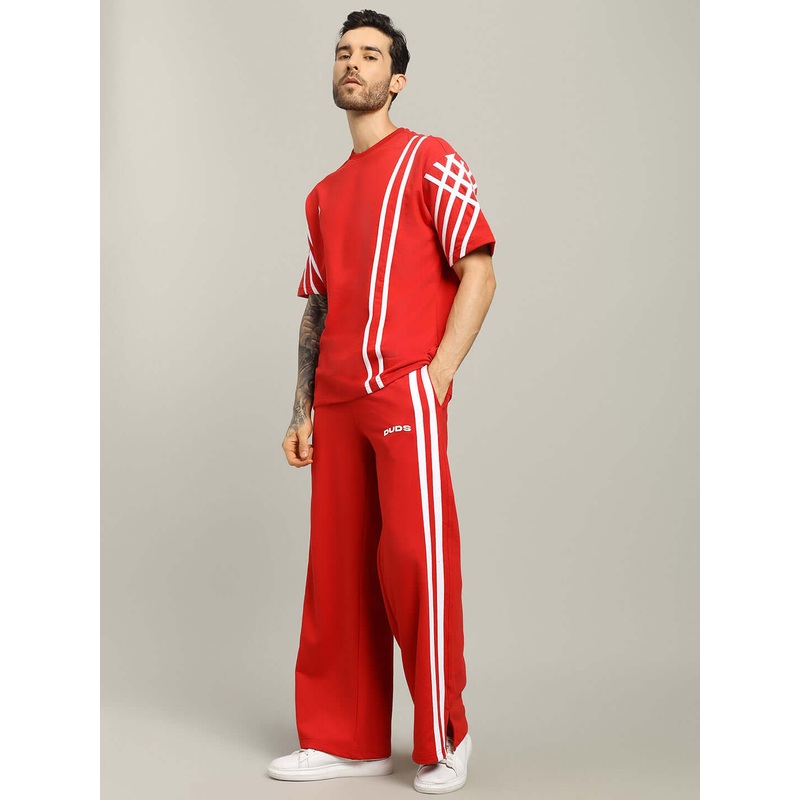 UNITED STRIPE CO-ORD SET MEN RED XS
