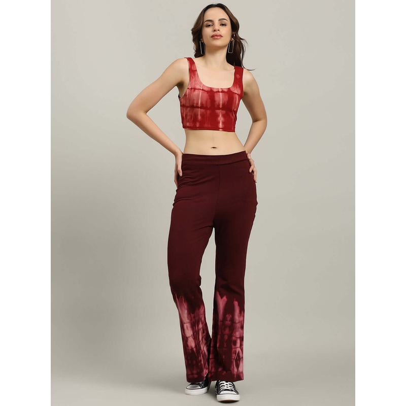 WOMEN’S MEMORIA TIE-DYE CO-ORD SET MAROON XS