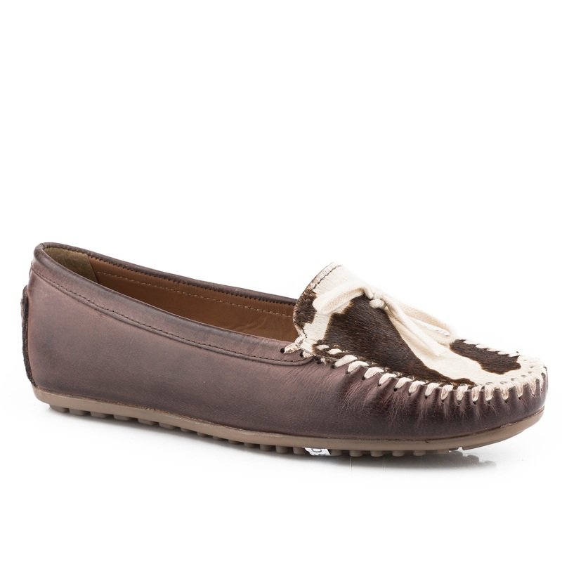 Womens Brown Burnished With Hair On Hide Vamp 5 R