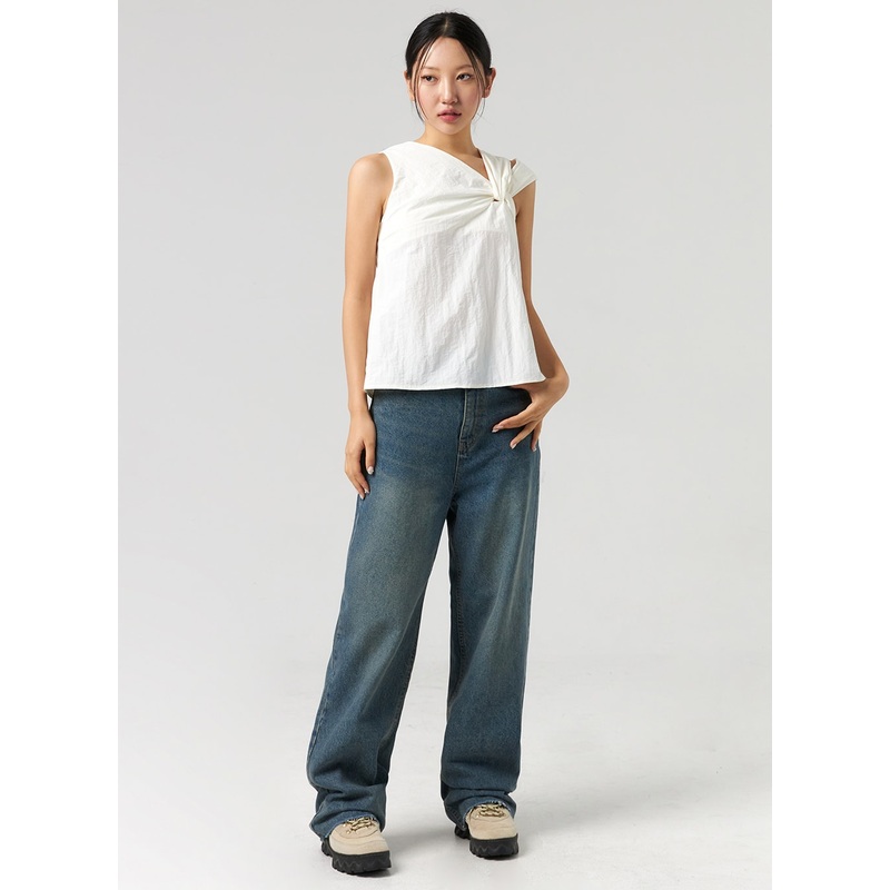 High Waist Wide Jeans CL326 Blue S