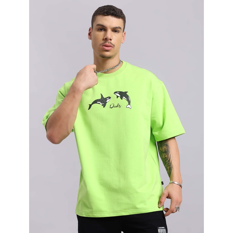 ORCAS OVER-SIZED T-SHIRT NEON GREEN XS