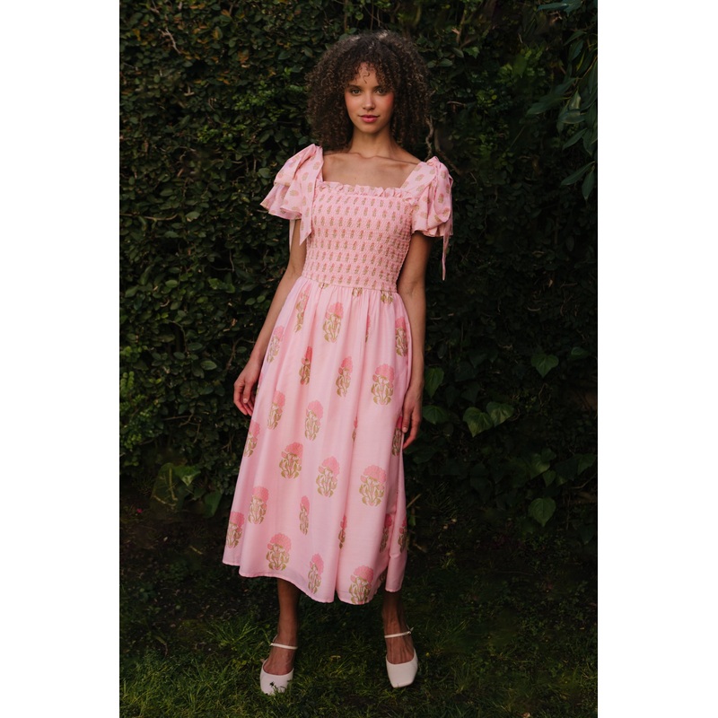 Rayna Dress in Pink Block Print XX Small