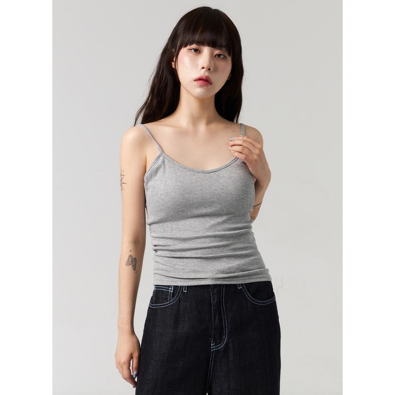 Scoop Neck Ribbed Top CL313 White S/M