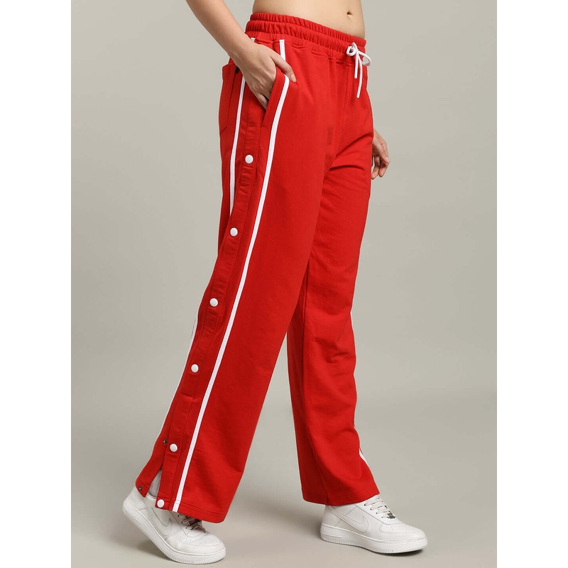 WOMEN’S CONTRAST PANEL JOGGERS RED XS