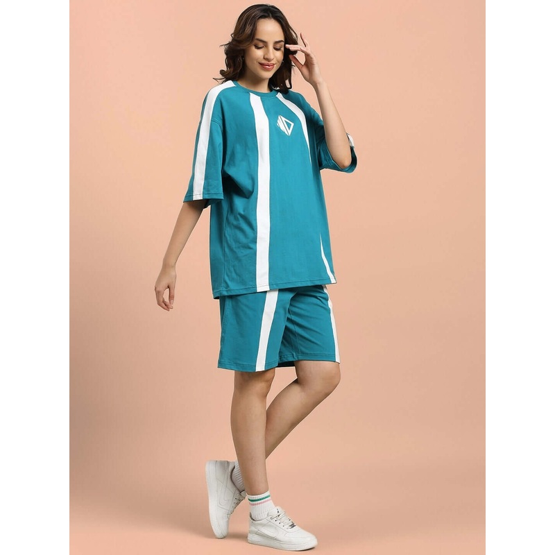 WOMEN’S WIDELINE SUMMER CO-ORD SET TEAL XS