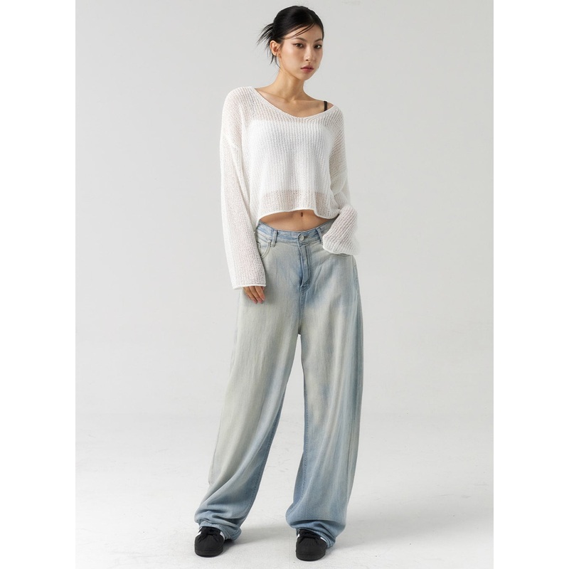 Baggy Low Rise Jeans CU322 Blue S