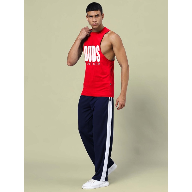 DUDS KINGDOM GYM CO-ORD SET RED NAVY-BLUE XS