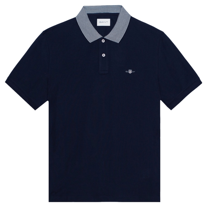 GANT Tipping Detail Polo Evening Blue Medium