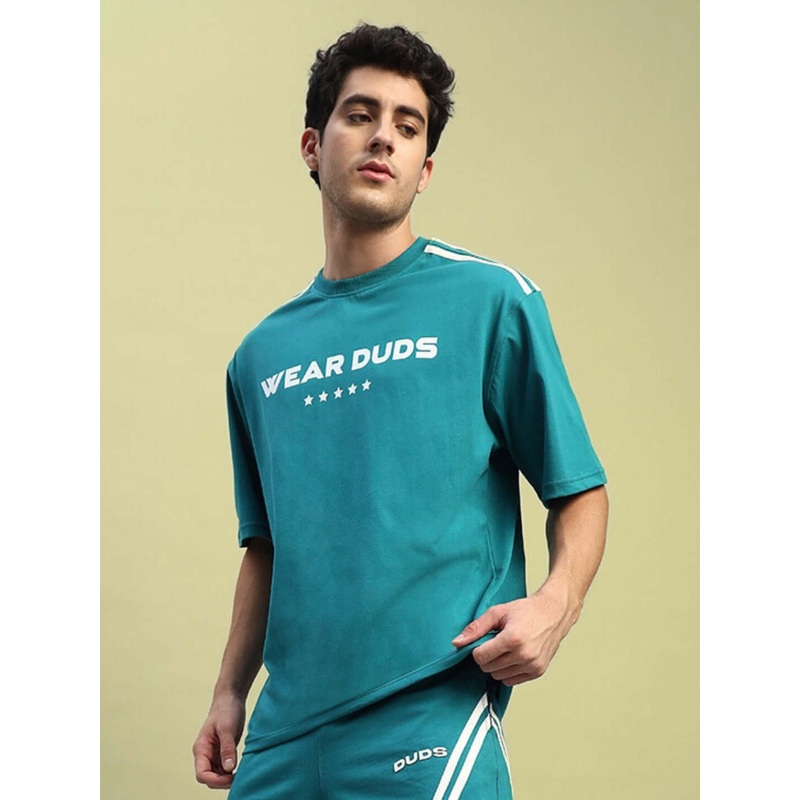STAR JUMPER OVER-SIZED T-SHIRT TEAL XS