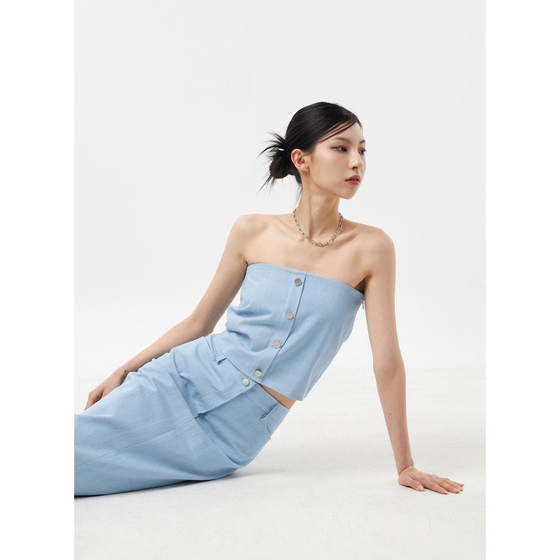 Wide Tube Top CU313 Light blue S/M