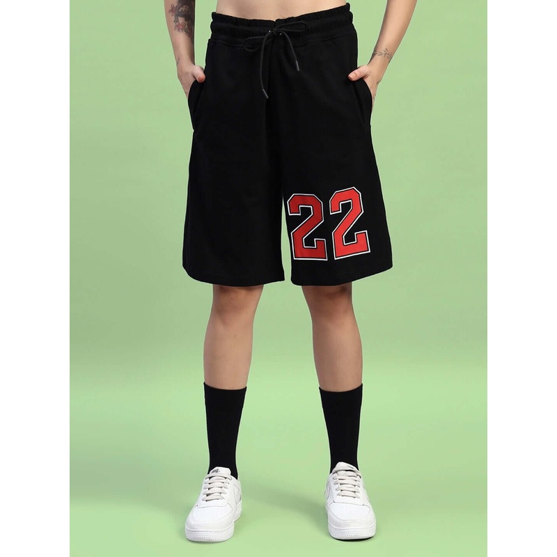 WOMEN’S AMIGA REGULAR FIT SHORTS BLACK RED XS