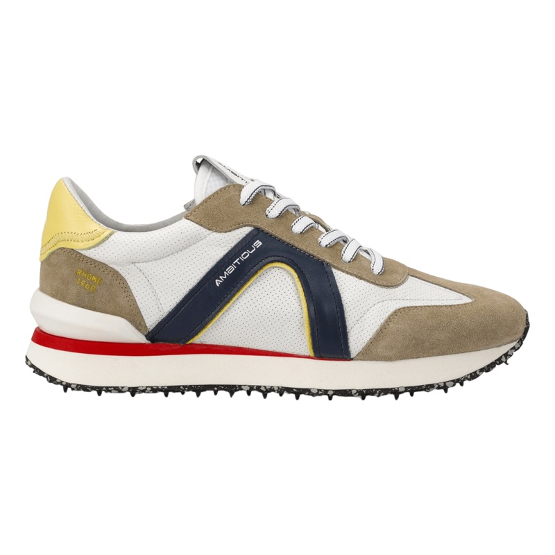 Ambitious Rhome Trainer Taupe/White/Blue 41