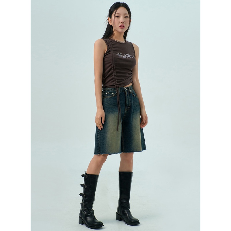 Dark Wash Bermuda Pants CY330 Dark blue S