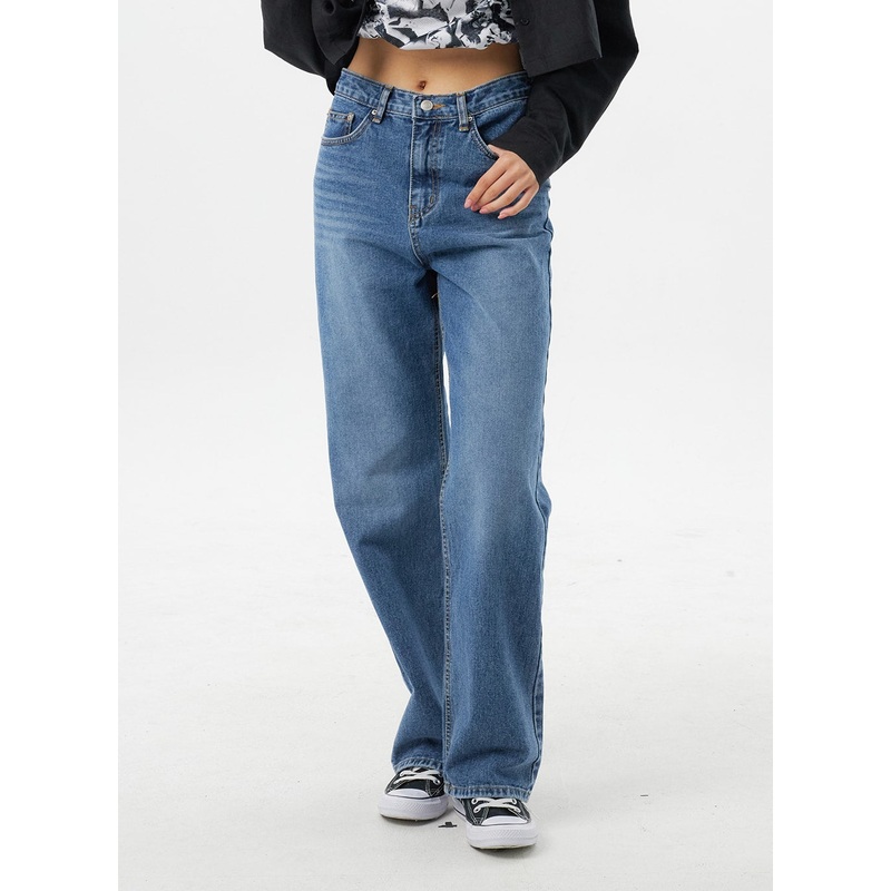 Mid-Rise Mid-Wash Jeans BY325 Blue S