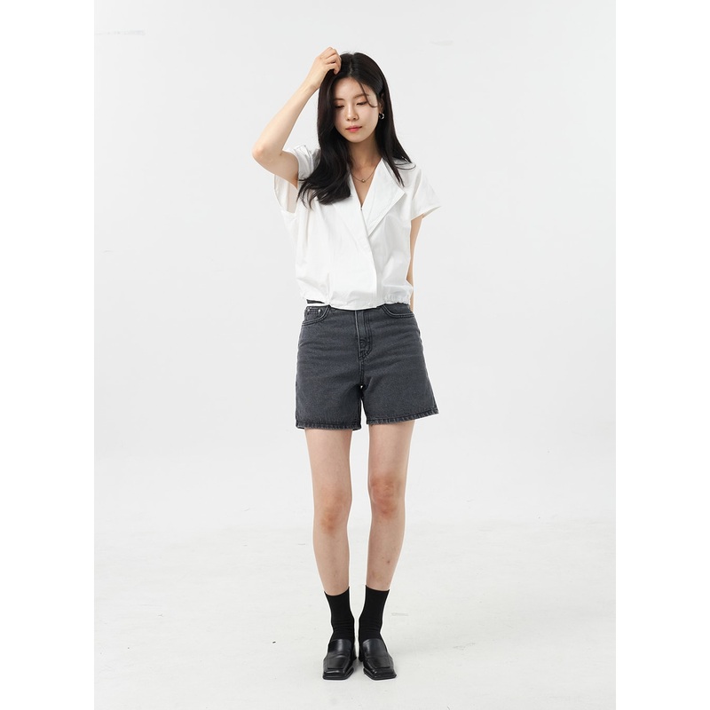 Wide Denim Shorts OU309 Light blue S