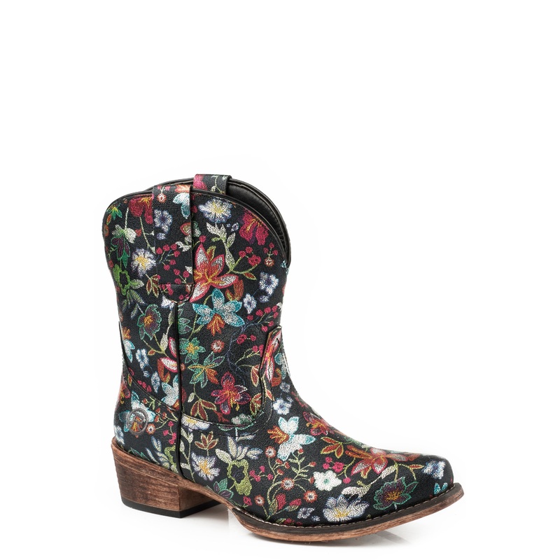 Womens Snip Toe All Over Floral Gold 5 R