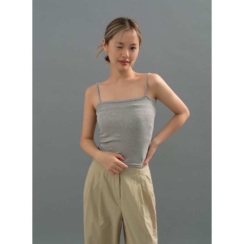 Basic Square Neck Cami Top CJ27 Ivory S/M