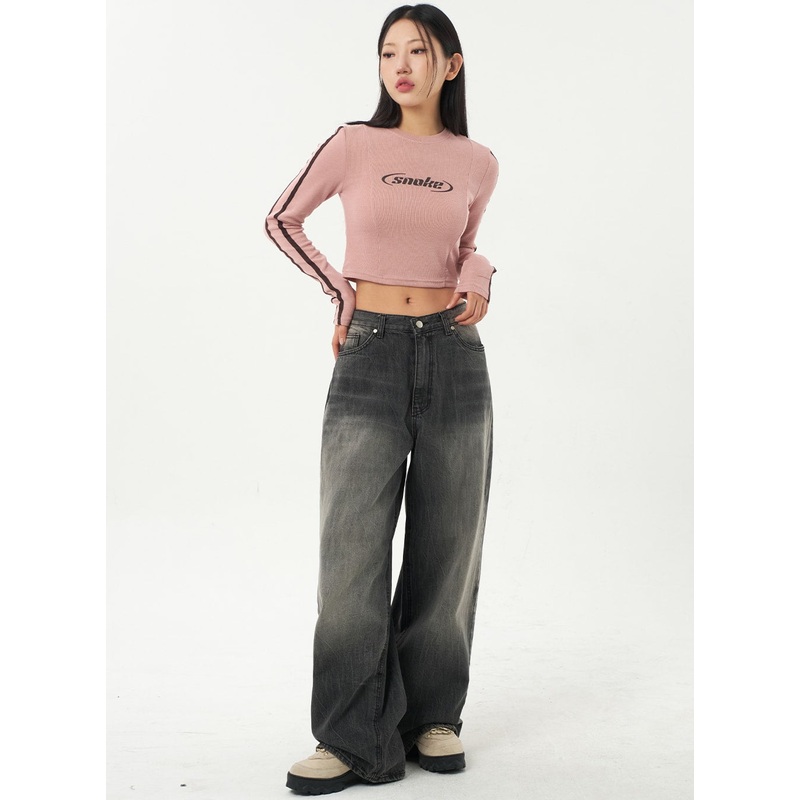 Black Baggy Jeans CA327 Black S