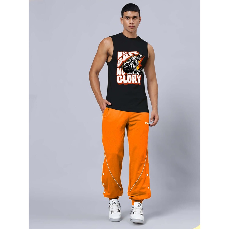 NO GRIT NO GLORY GYM RELAXED FIT CO-ORD SET BLACK-ORANGE XS