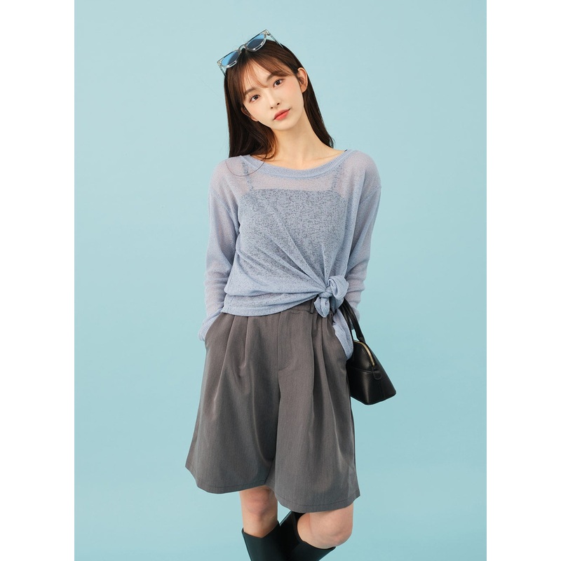 Sheer Cool Asymmetrical Top CJ21 Cream S