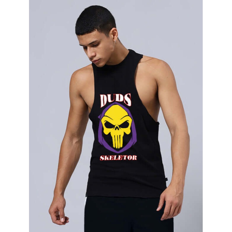 SKELETOR PRINTED GYM T-SHIRT BLACK XS