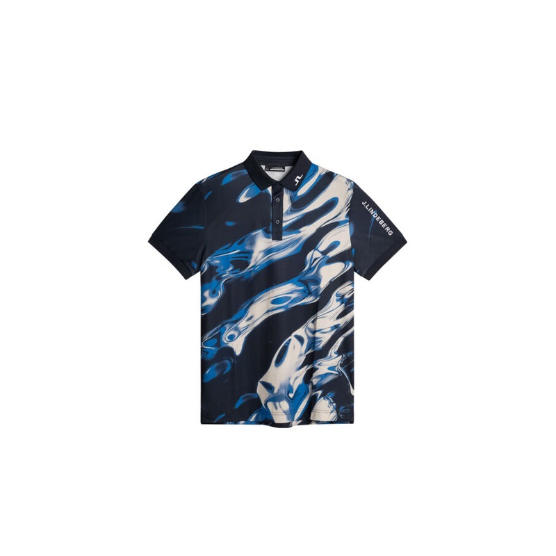 Tour Tech Print Polo / ORGANIC 5- BLUE ORGANIC 5- BLUE L