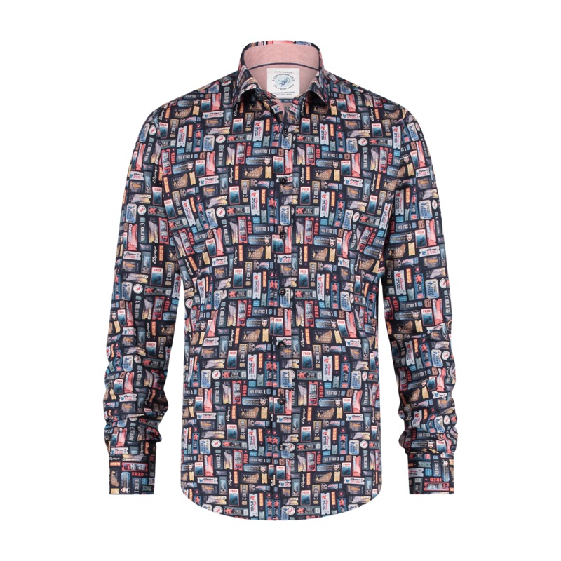 A Fish Named Fred Cinema Ticket Shirt Multi Navy Medium