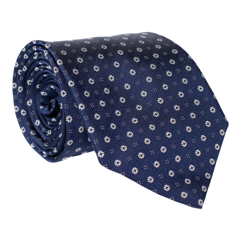 Golding Silk Flower Woven Tie Navy/Brown One Size