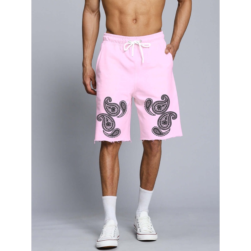 MESSI PAISLEY PRINT REGULAR FIT SHORTS PINK XS