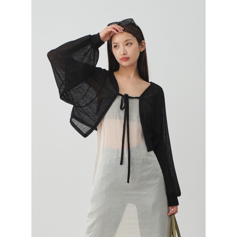 Sheer Loose Fit Bolero CJ08 Oatmeal S